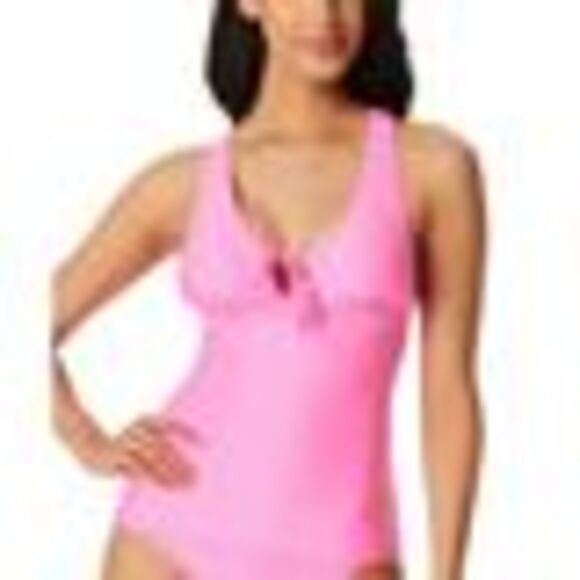 Jessica Simpson Pretty In Pique Strappy-back Tankini Top In Femme - L - Picture 3 of 3